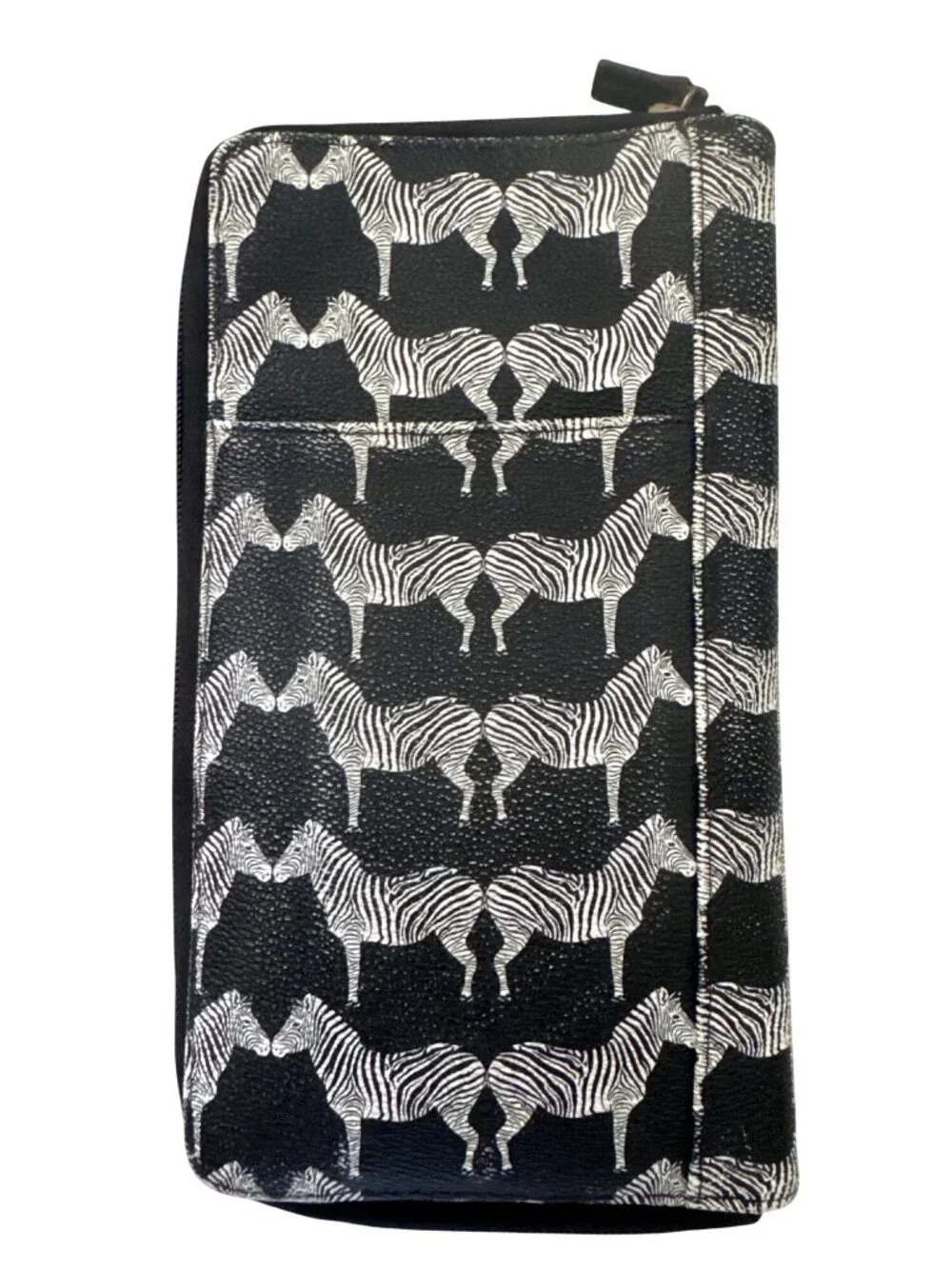 Buxton Black & White Zebra Print Passport Wallet With Multiple Compartments